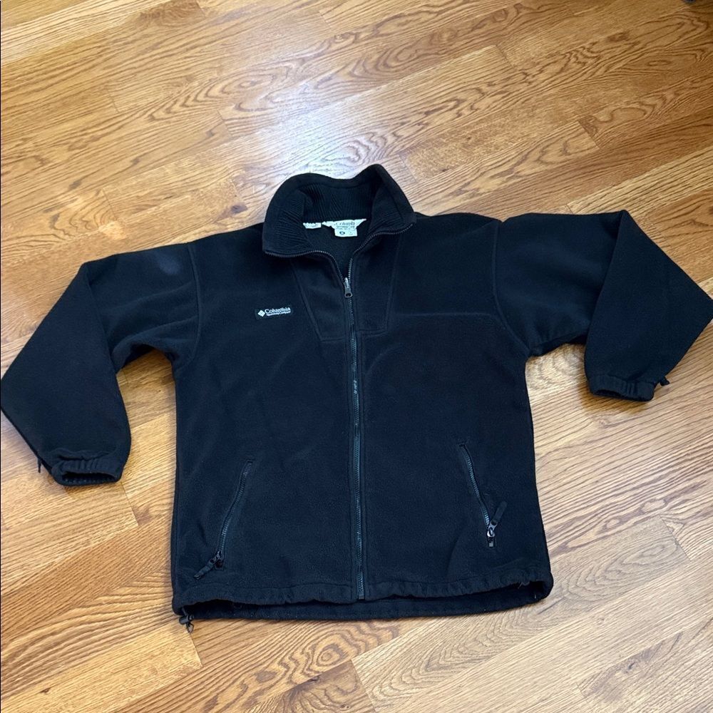Columbia Black Full Zip Fleece Jacket Men’s Medium Warm Soft Liner Outerwear